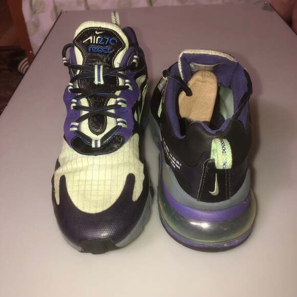 Nike Air Max 270 React Men\'s US 10.5  (CT1617 001) Black/cool Grey-court Purple main image 7